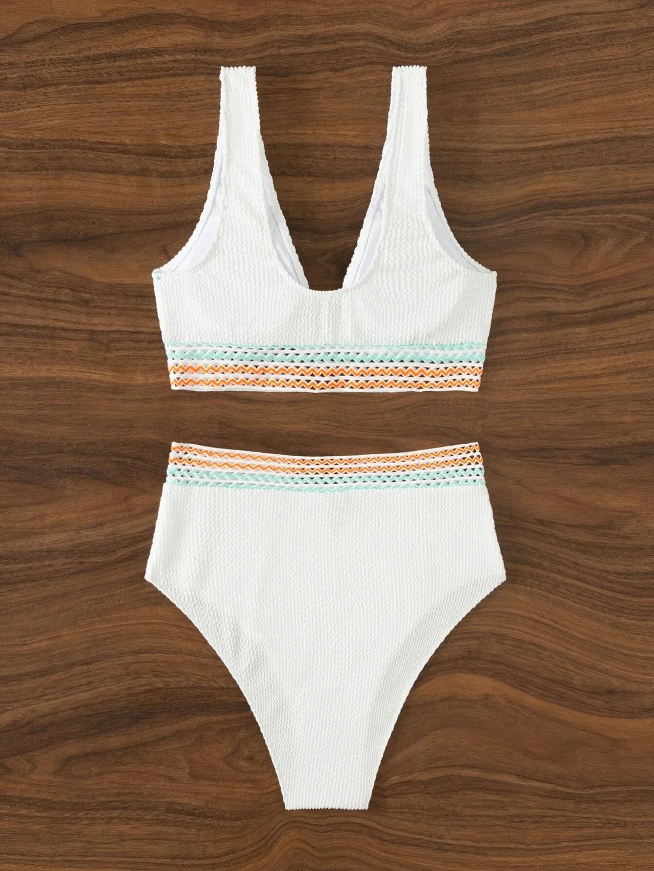 High Waisted Bikini Set – Sporty Two Piece Swimsuit with Cheeky High Cut and Adjustable Straps